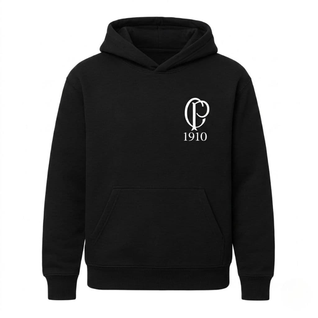 Moletom Unissex Corinthians Timão Blusa De Frio Casaco Com Bolso Canguru Capuz Flanelado Algodão Moleton Quentinho Liso