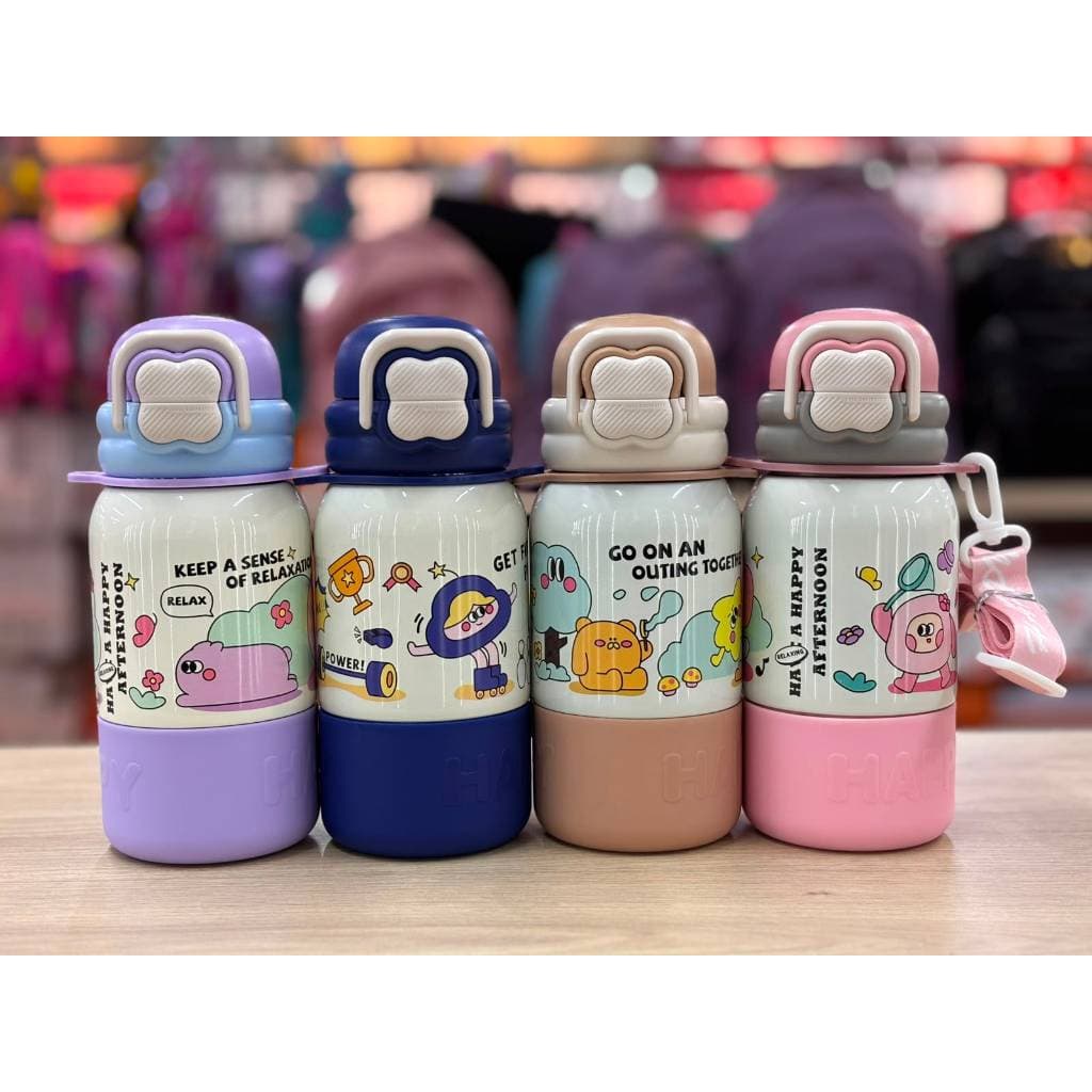 Garrafa Térmica Inox parede dupla com Canudo 500ml Infantil  WU-561