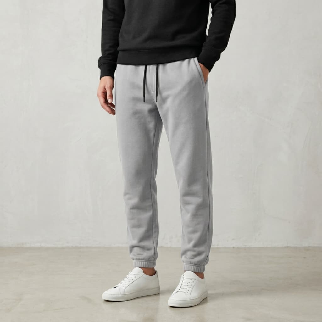 Calça Jogger Masculina Moletom  Bolsos Laterais Punho Amarração Inverno Academia Treino Caminhada