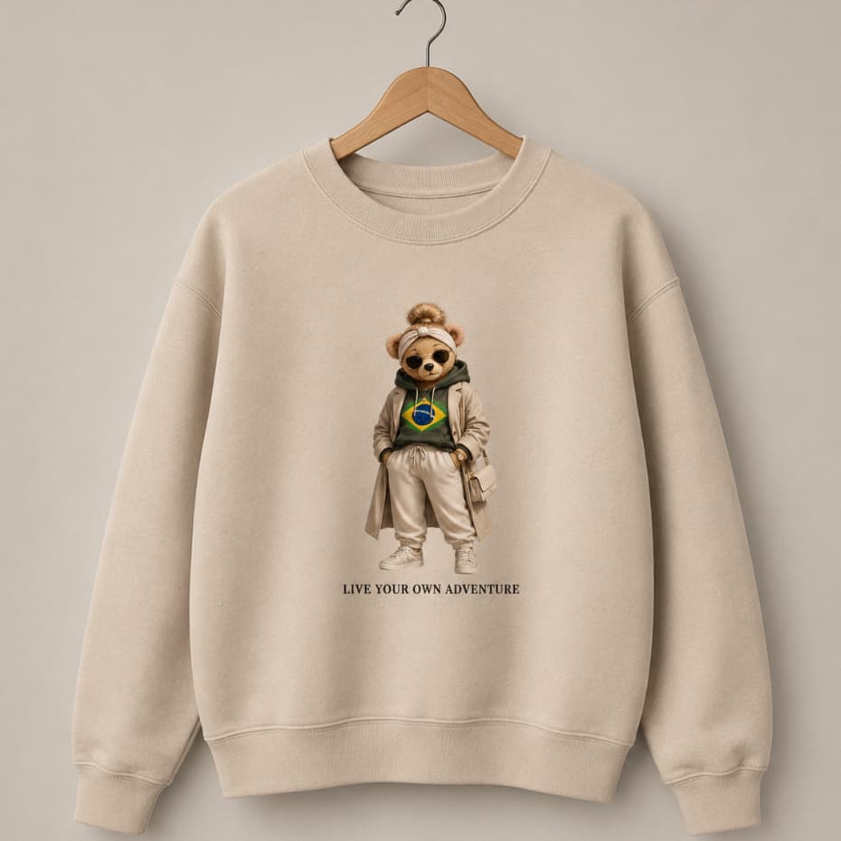 Moletom Careca Estampado Brasil Copa do Mundo Torça com Estilo Inverno Blusão Capote Moletom