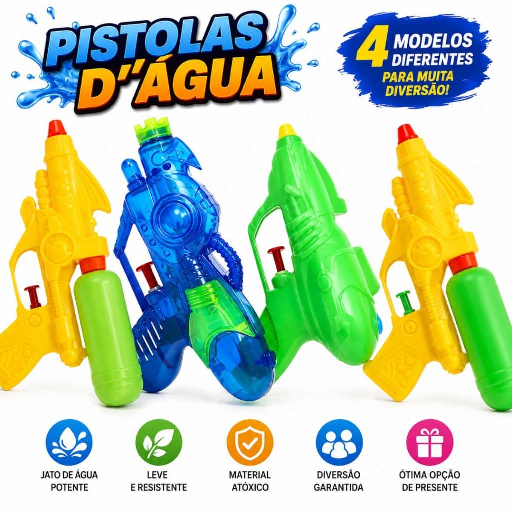pistola de agua infantil brinquedo verao cores sortidas
