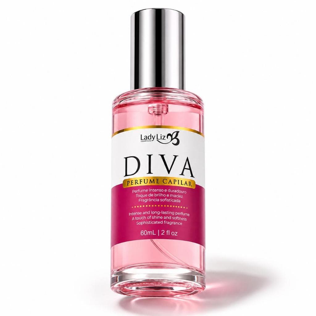Perfume para cabelo feminino  Capilar Diva Lady Liz 60ml Fragrância Sofisticada Brilho e Maciez