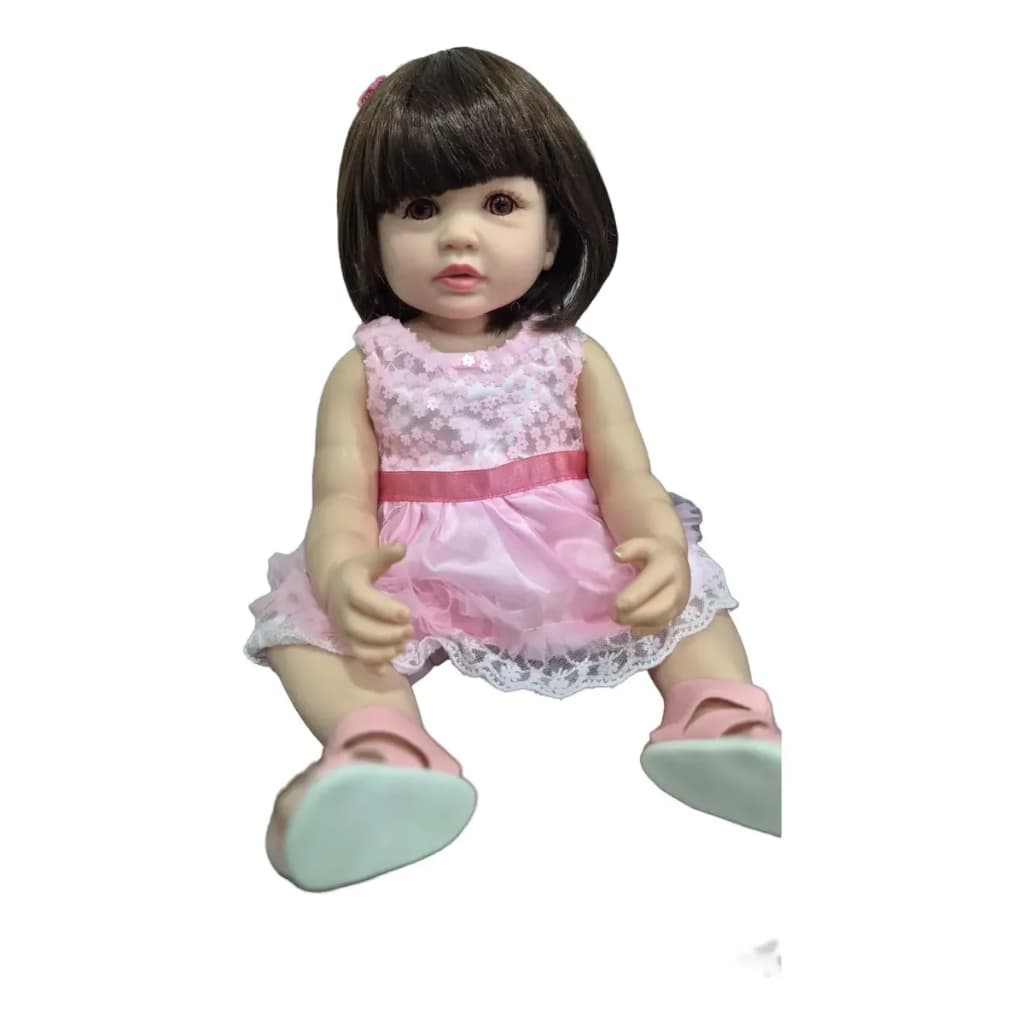Boneca Bebê Reborn Menina Silicone 55 Cm