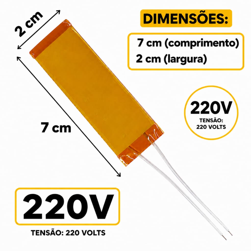 Kit 2 Resistencia Chapinha Compativel Com Lizze 480f 7x2 cm 220v