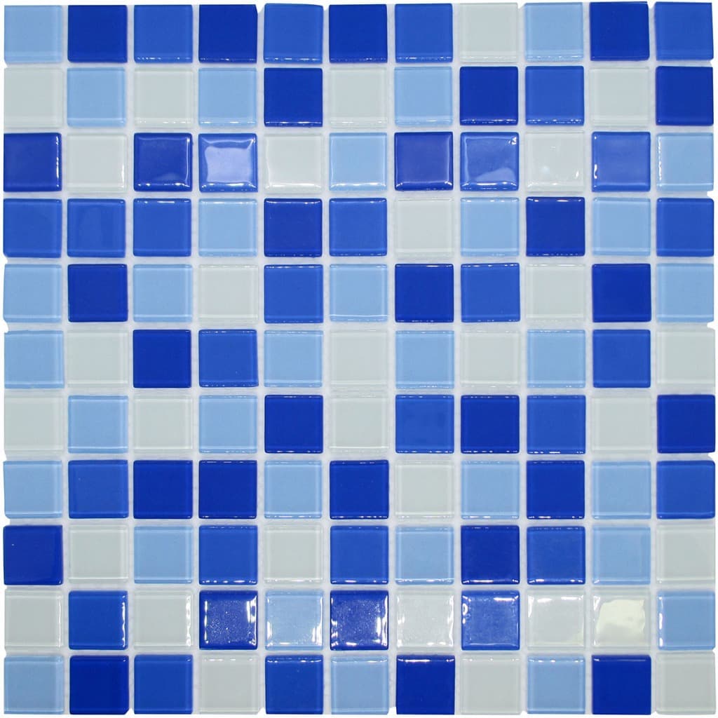 Caixa 22 Placas (2m²) Pastilha De Vidro Cristal MIX Diversas Para Cozinha Banheiro Parede 30x30cm