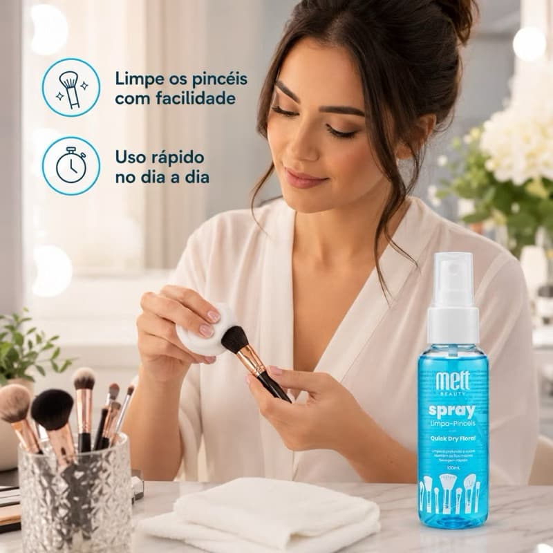 Limpador De Pinceis Mett Beauty Quick Dry Floral