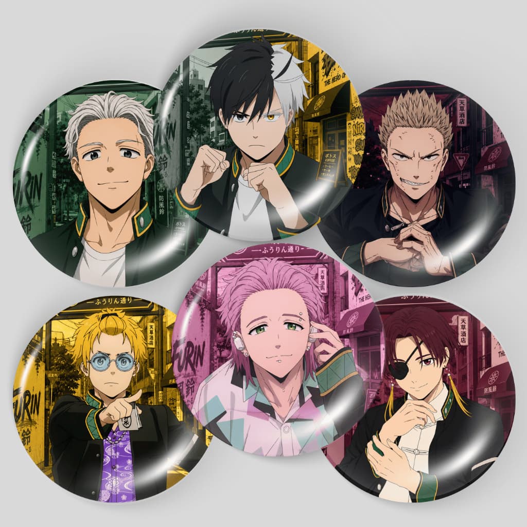 Kit 6 Botons Wind Breaker Sakura Haruka Anime 45mm Broche