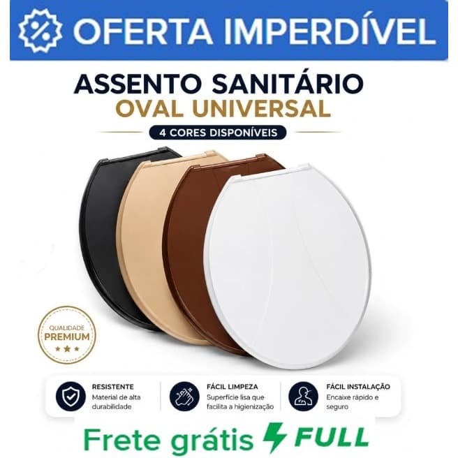 QUEIMA DE ESTOQUE 3x Tampa Assento Vaso Sanitário Universal Macio Oval Top