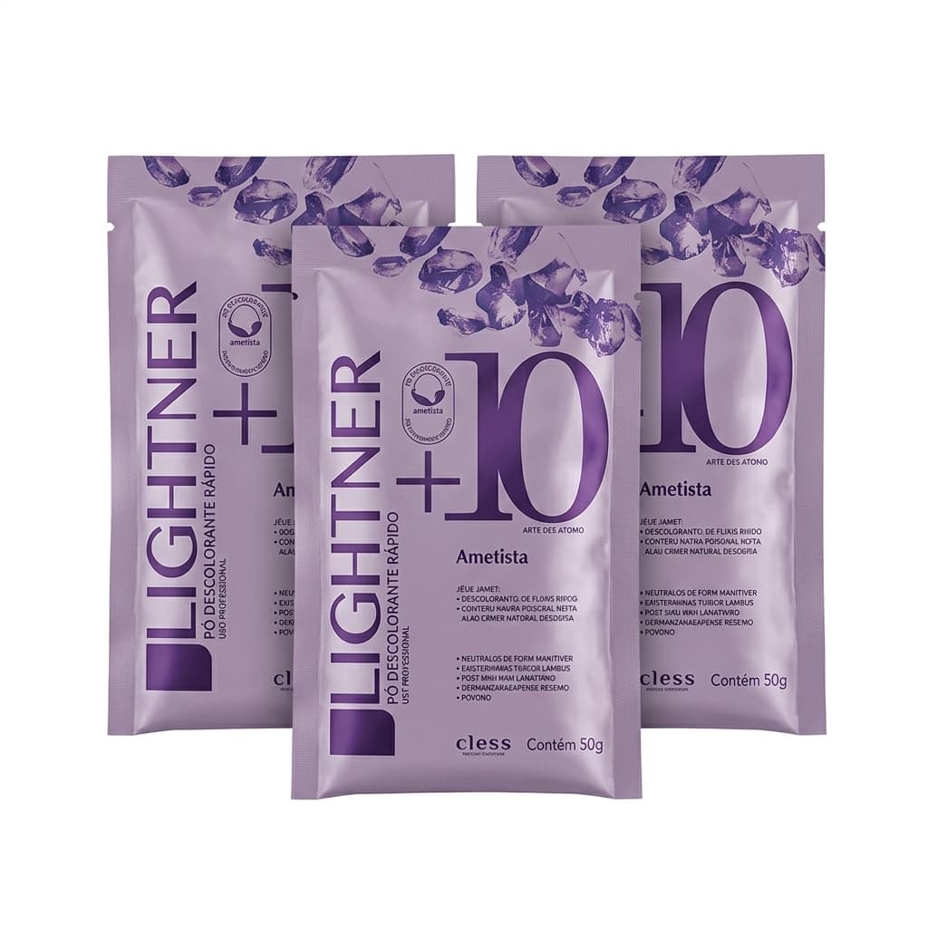 Kit 3 Pó Descolorante Ametista Lightner Cless 50g