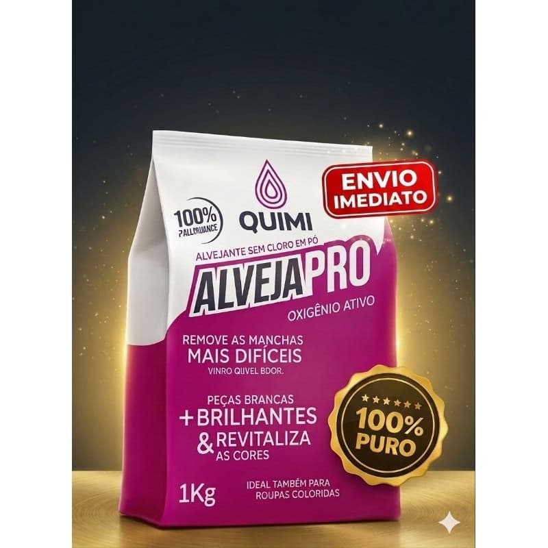 Alvejante Sem Cloro Em Pó AlvejaPro Quimi 1Kg - Envio Imediato