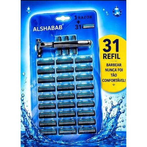 Aparelho de Barbear Com 31 recarga 2 Lâminas Premium