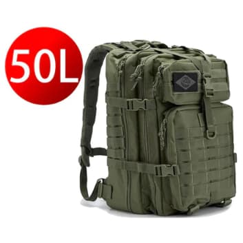 Mochila Tática Militar 50L Impermeável Viagem Camping Trilha Verde Militar