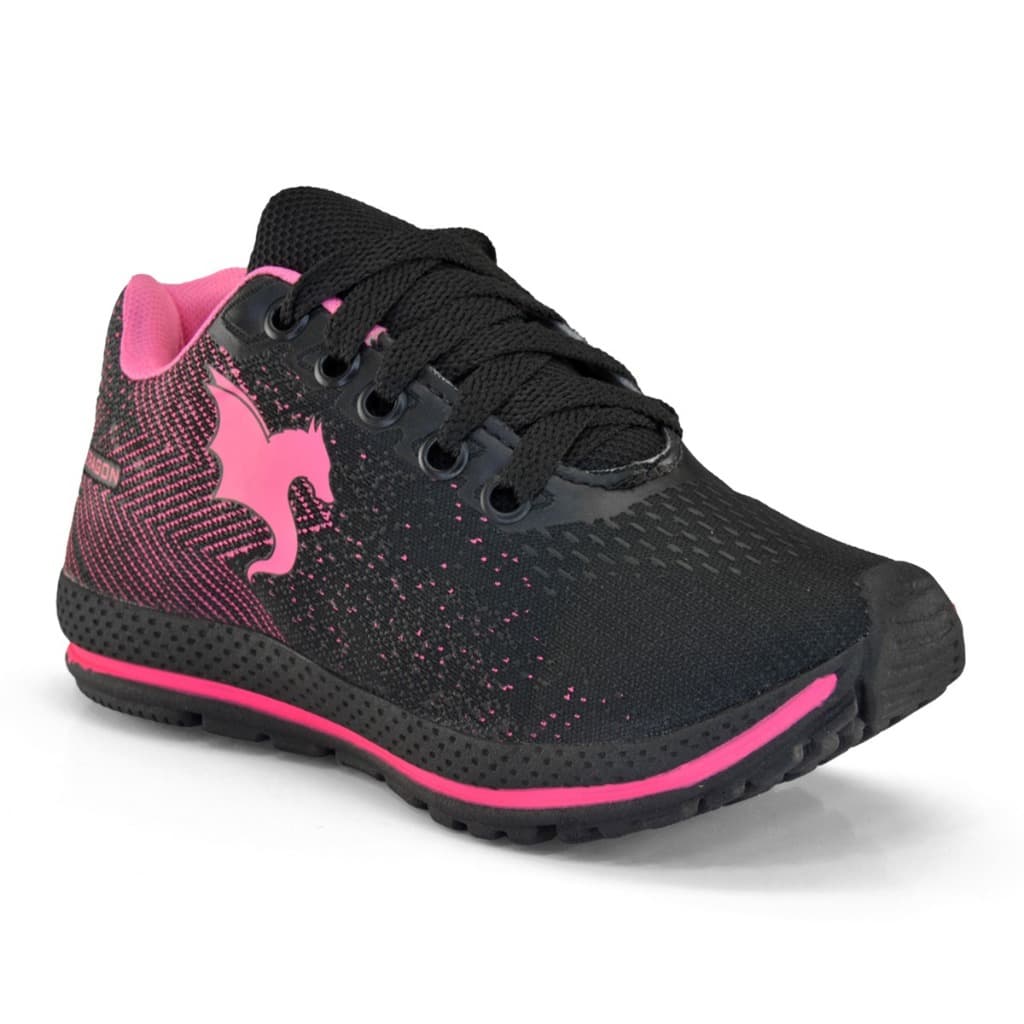 Tênis Casual Infantil Meninas Infinitty Preto Pink