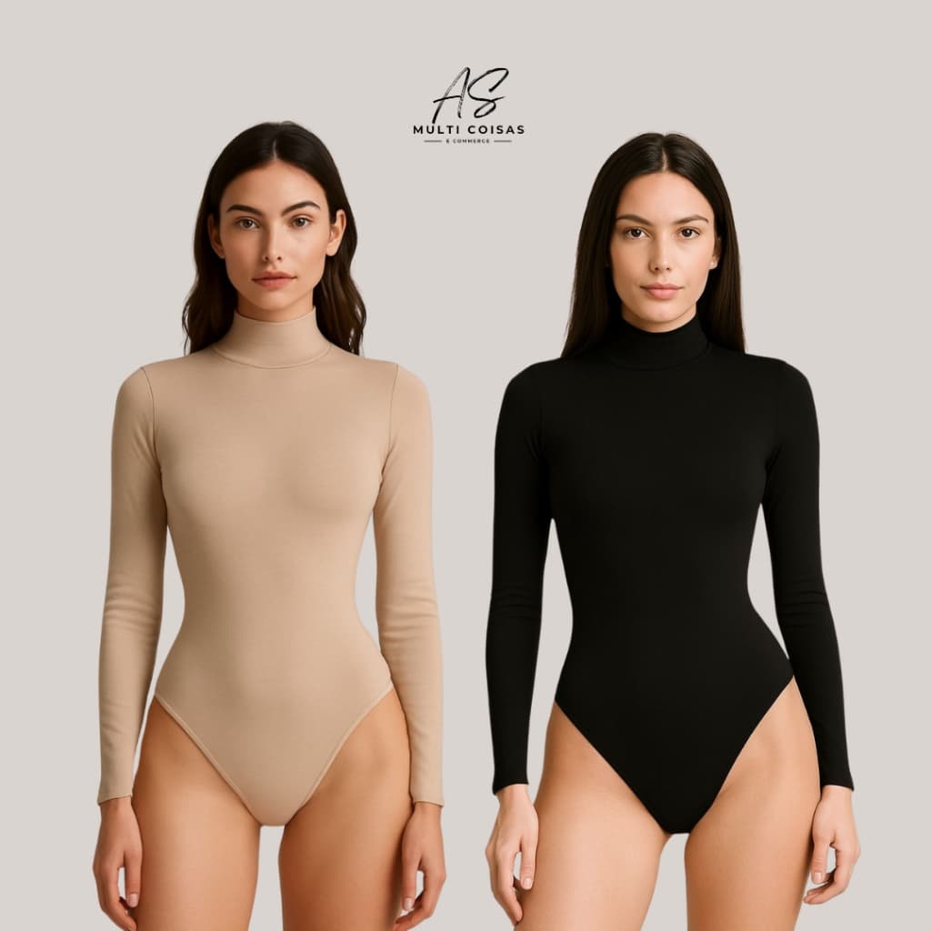 Body Feminino Manga longa Gola Alta Inverno