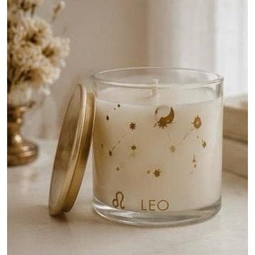 Vela Aromática 180g Cera de Coco | Presente Signo Leão | Coleção Zodíaco Lumelis
