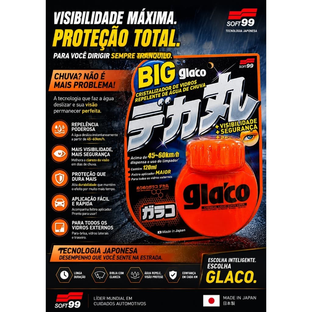 cristalizador de vidros Big Glaco da Soft99