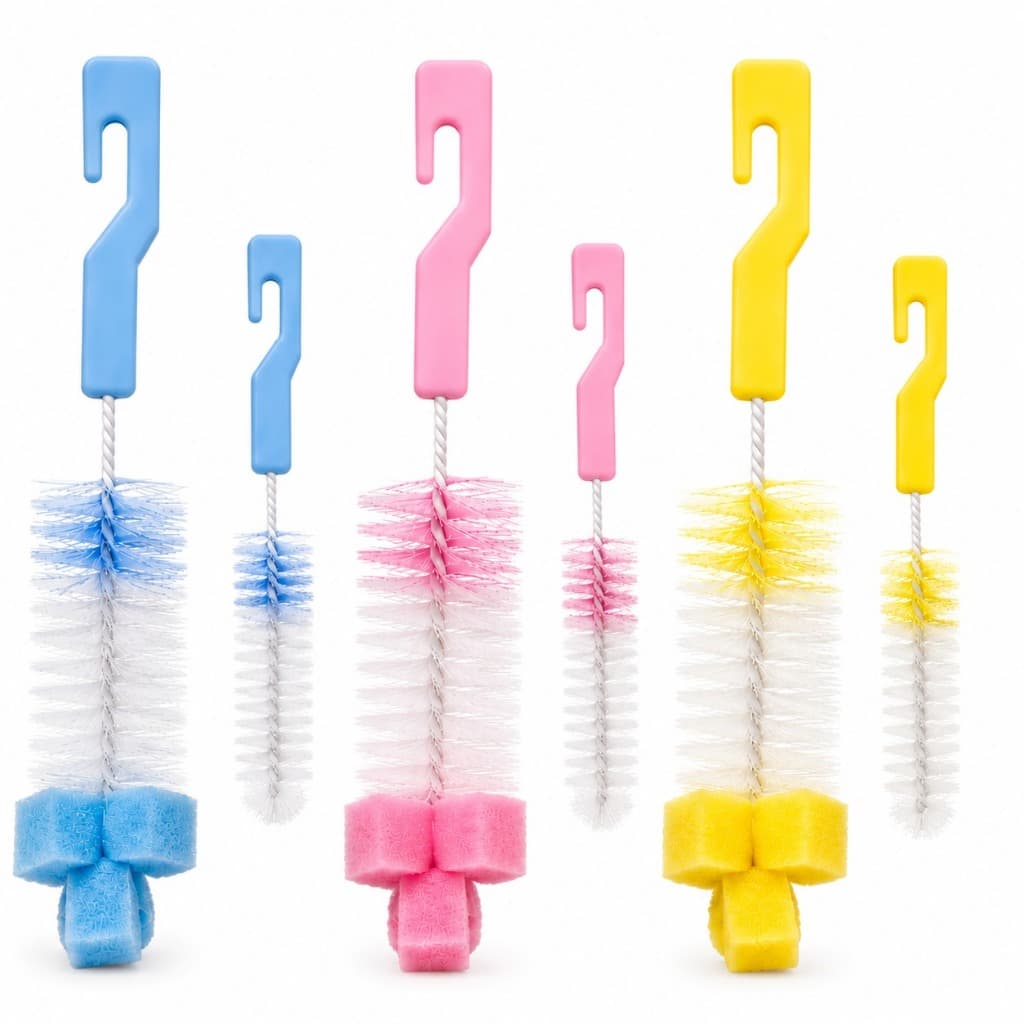Kit Escova Para Mamadeira Limpador Com Esponja Limpeza