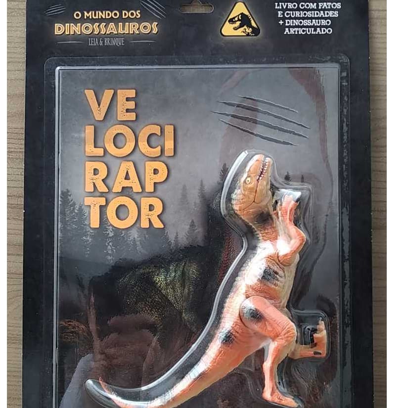 COLEÇÃO O MUNDO DOS DINOSSAUROS, DINOSSAURO ARTICULADO + LIVRO COM FATOS E CURIOSIDADES
