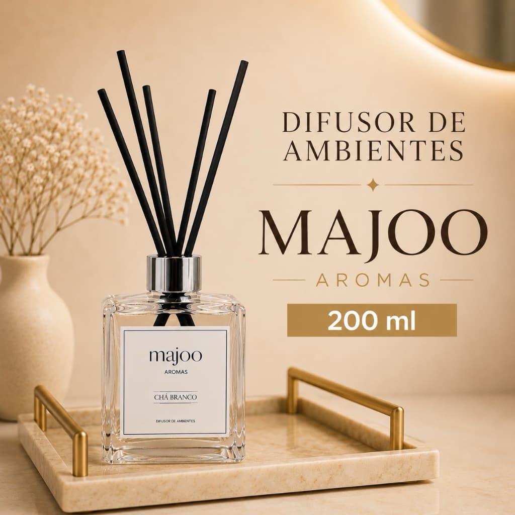 Aromatizador Difusor de Ambientes com Varetas Duração Premium 200ml - Majoo Aromas