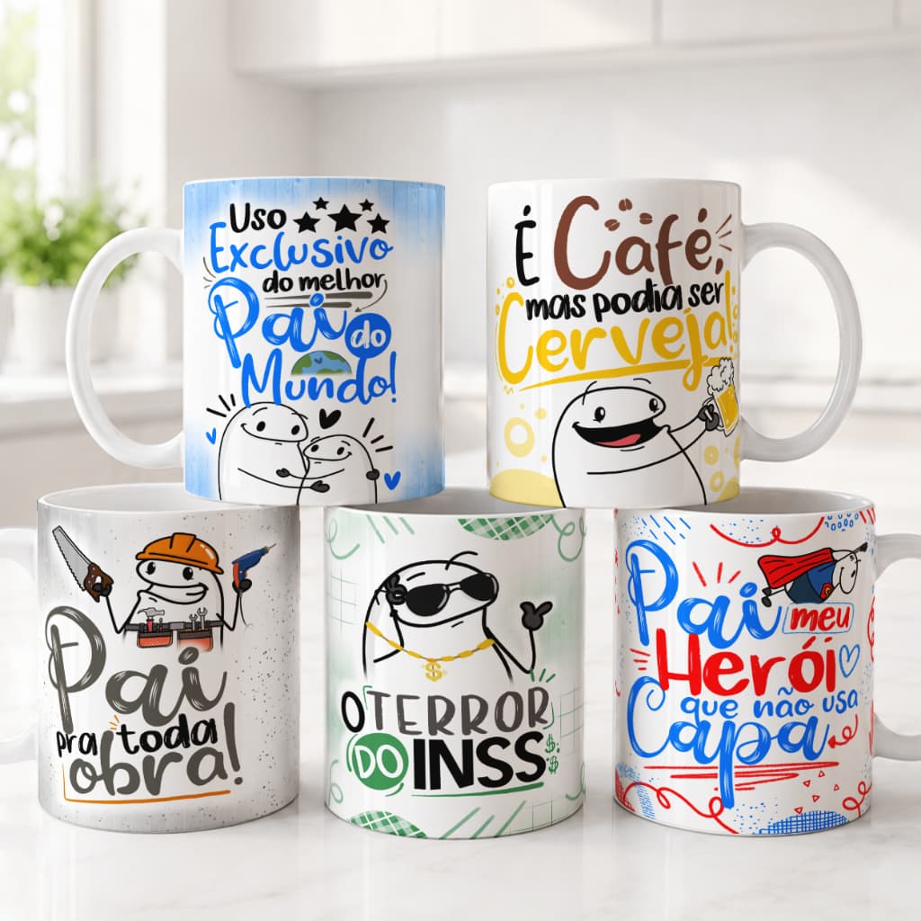 Caneca personalizada dia dos pais presente pai xícara cerâmica café chá 325ml