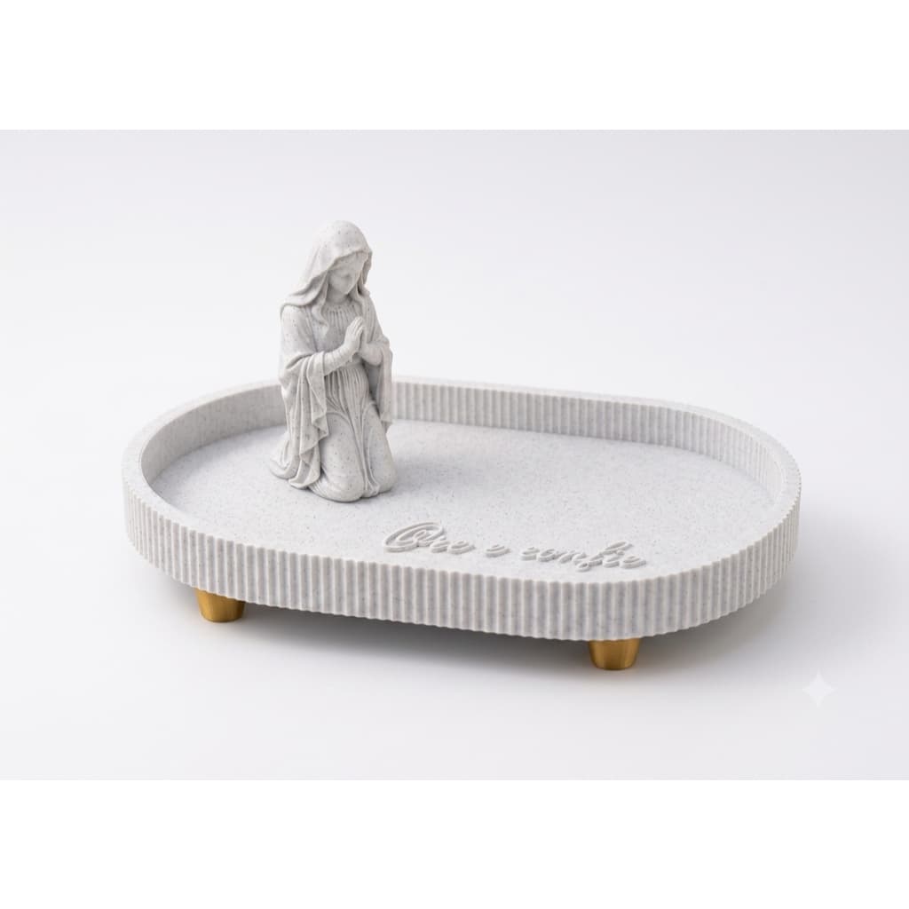 Nossa Senhora Porta Terço Decorativo Católico para Mesa e Altar