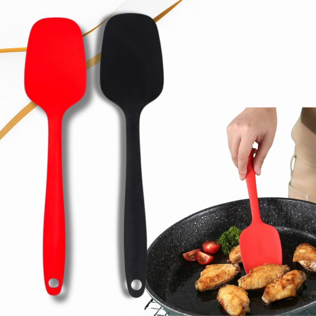 2 Espátula Multiuso de Silicone 28cm Para Servir Raspar Cozinha Restaurante e Buffet