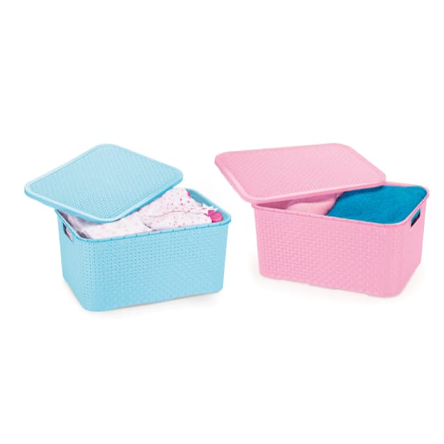 Kit 3 Caixas Organizadoras Rattan Multiuso 3,5 L c/ tampa