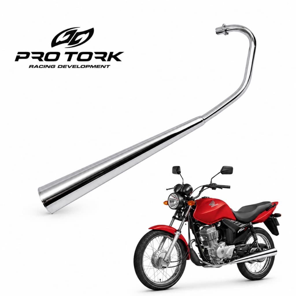 Escapamento Modelo Original Com Suporte P/Protetor Cromado Fan 125 2009 A 2013