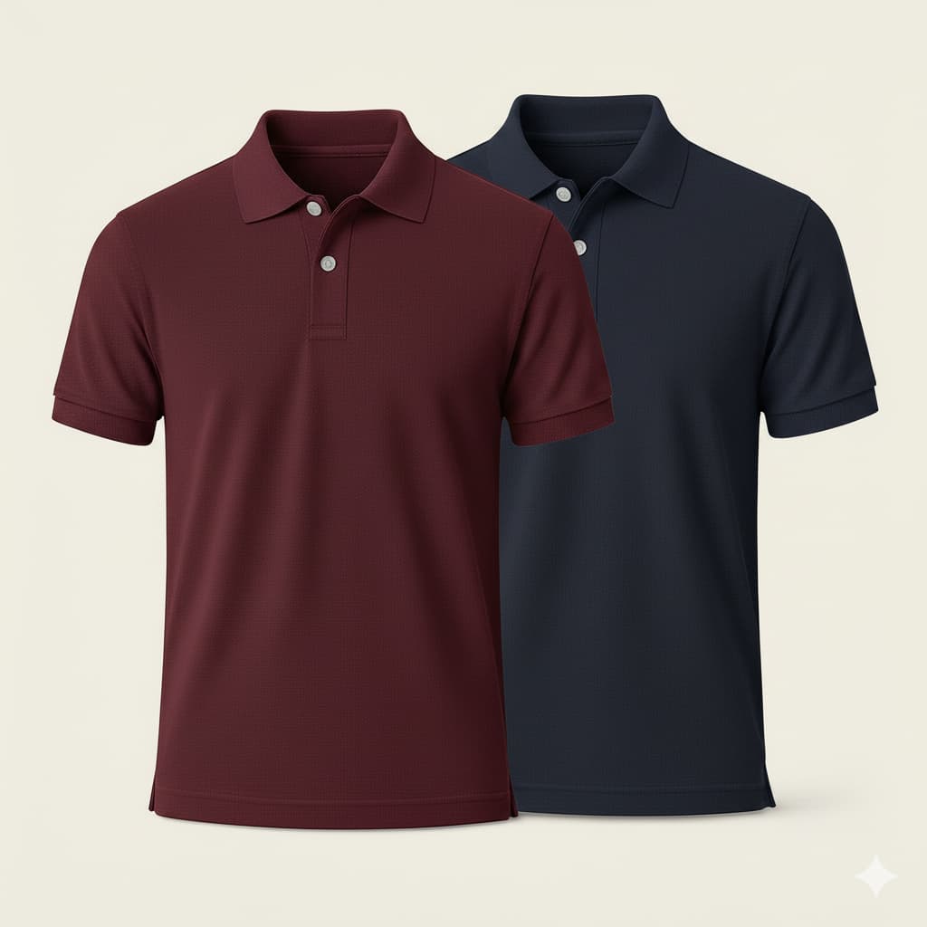 Kit Com 2 Camisas Polo Masculina Piquet Básica Elegante Dia a Dia