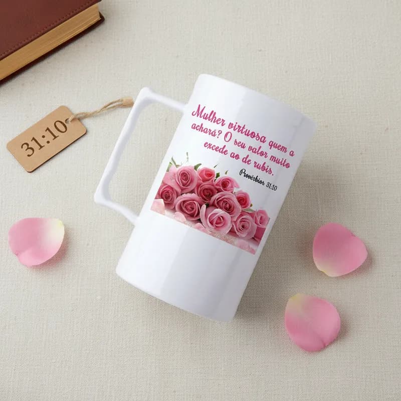 30 Lembrancinha Mulher Virtuosa, Caneca Acrílico,  Caneca Evangélicos, Irmãs
