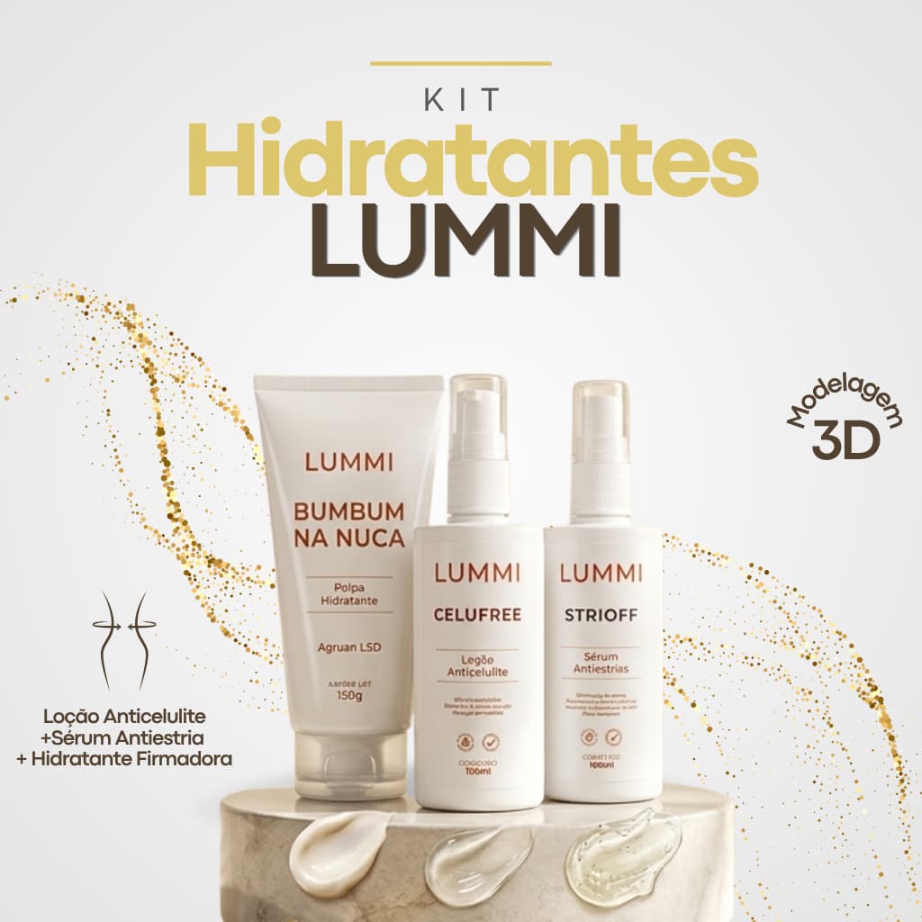 Linha Corporal Lummi Bumbum na Nuca com Creme Sérum e Loção