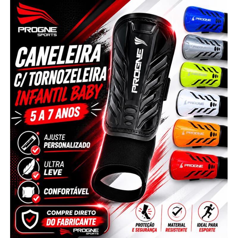 CANELEIRAS C/ TORNOZELEIRA BABY INFANTIL (5 A 7 ANOS) - FUTEBOL CAMPO FUTSAL SOCIETY - PROGNE SPORTS