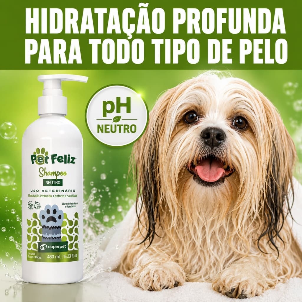 Shampoo Cheiroso pra PET | Limpeza Profunda, Hidratação com brilho, confortável | Linha Pet Feliz