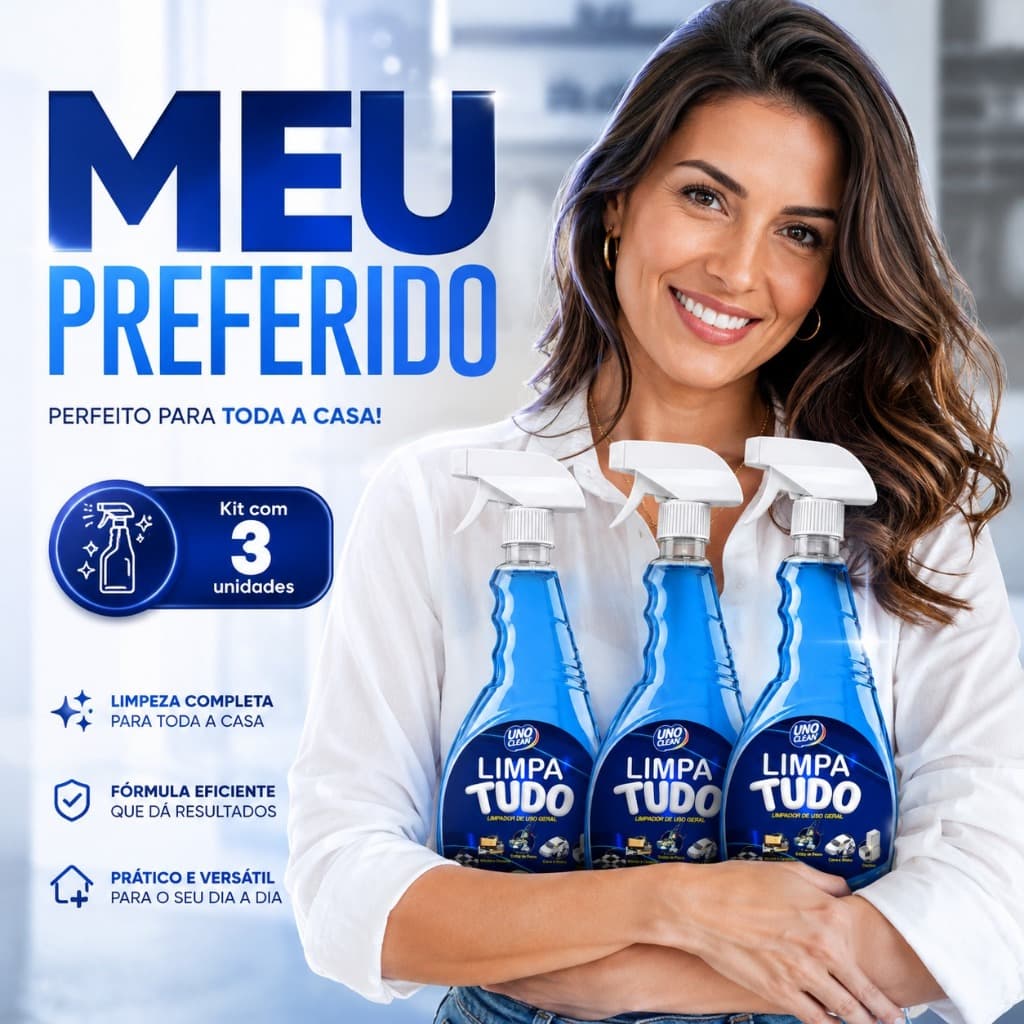 Kit com 3 Limpa Tudo Multiuso Limpeza Pesada Alta Performance para Casa