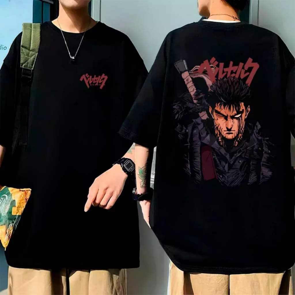 Camiseta Oversized Streetwear Anime Berserk Camisa Unissex 100% Algodão Premium