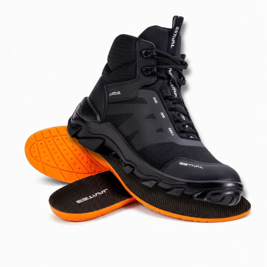 Bota Estival de Segurança Hybrid Future All Black + Palmilha PU Super Confortável Ortopédica All Black