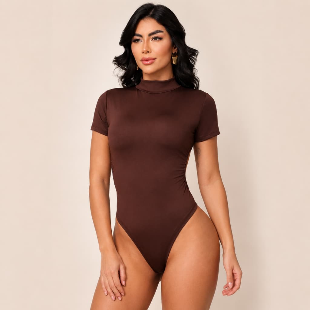 Body Tóquio Feminino Manga Curta Em Suplex Premium Não Transparente Veste Do 34 Ao 42