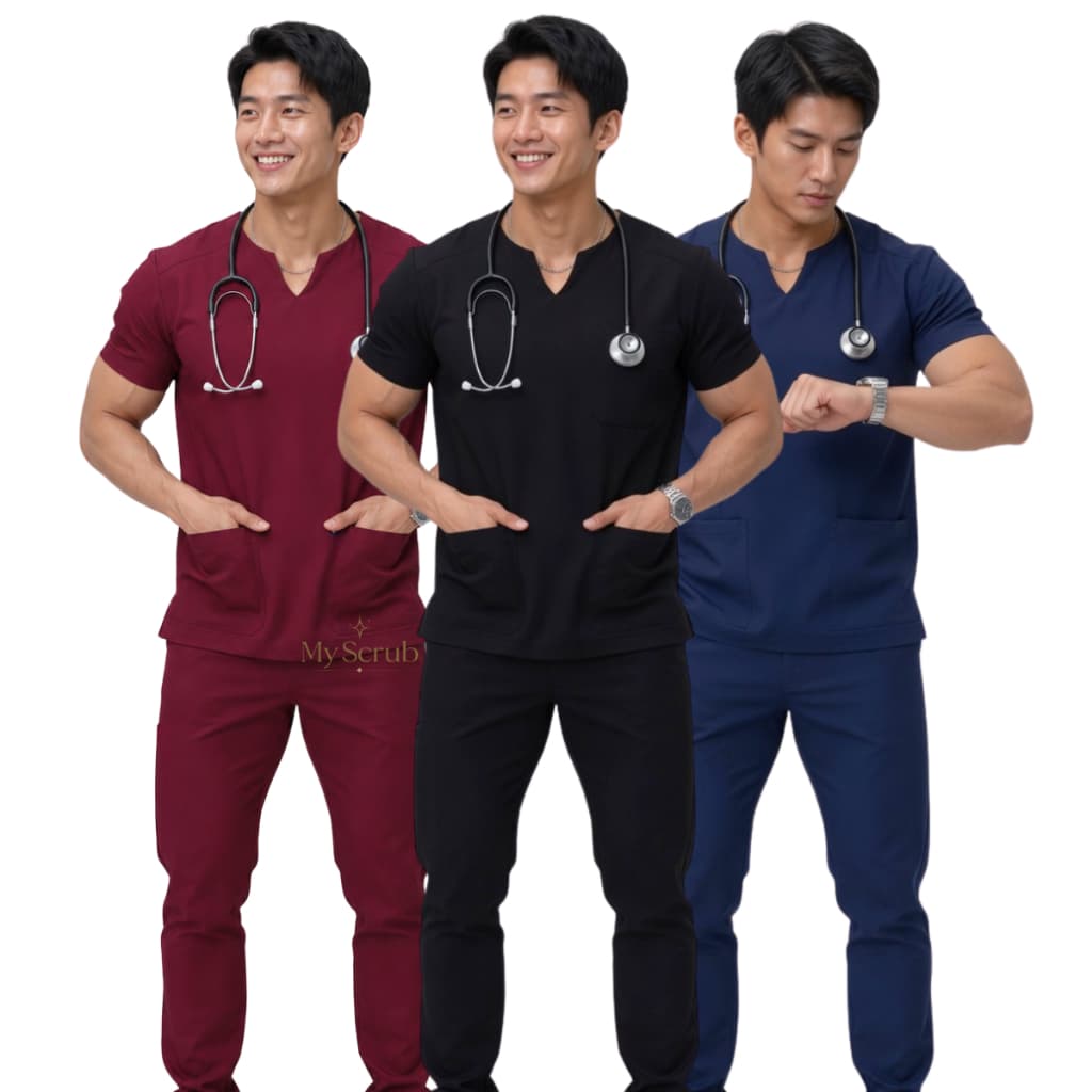 KIT 3 Pijama cirúrgico scrub masculino confortável veterináio cuidador enfermeiro oxford premium- ISRAEL
