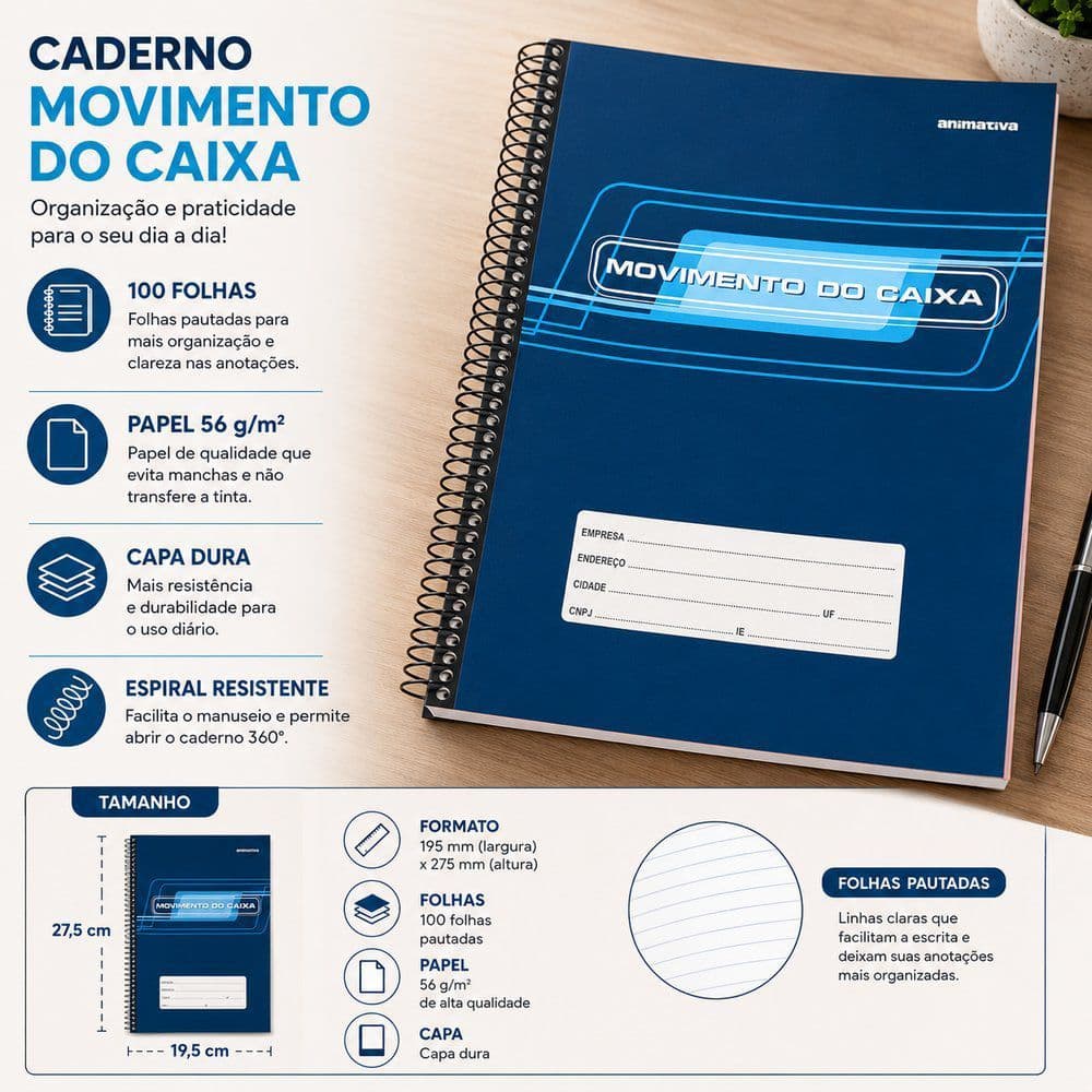 livro caixa controle financeiro movimento de caixa livro azul contábil gestão financeira 100 folhas
