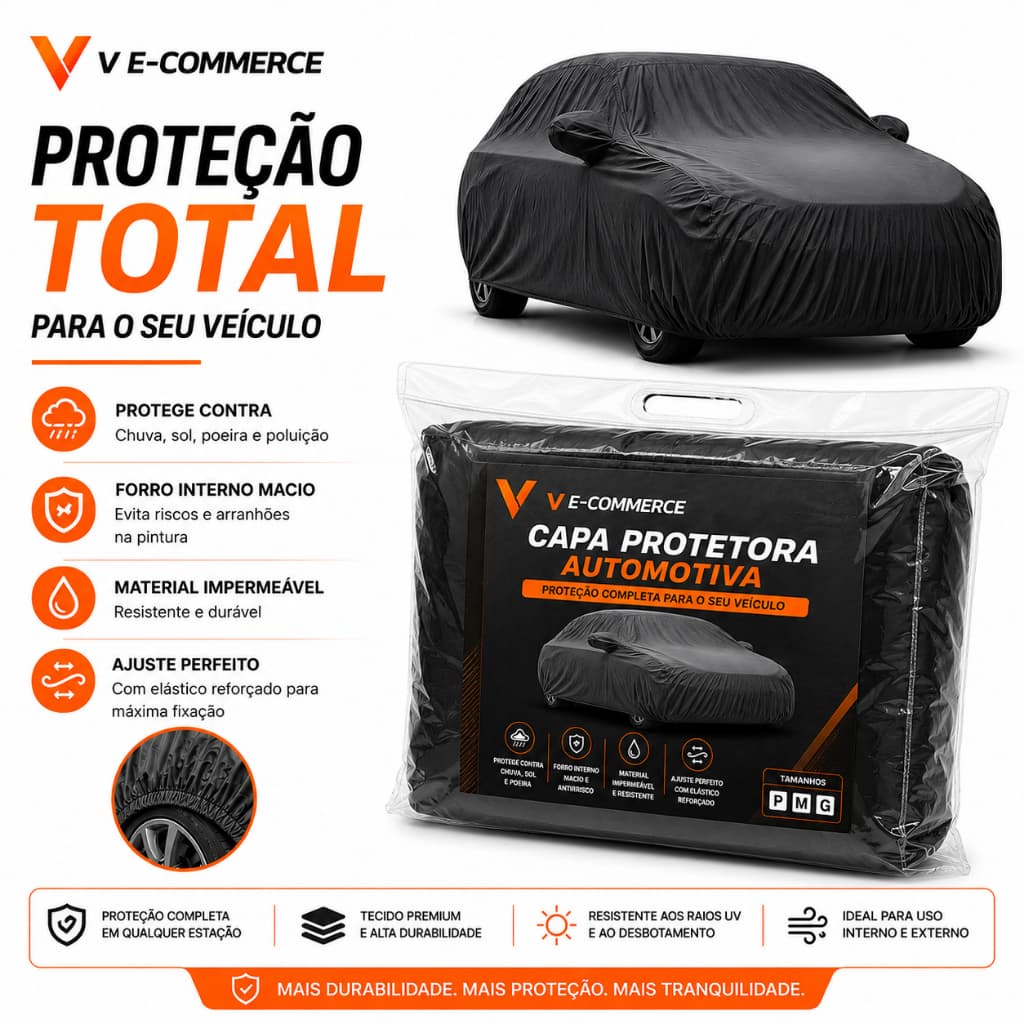 Capa Grossa Forrada Lona Cobrir Carro Proteção Solar E Chuva