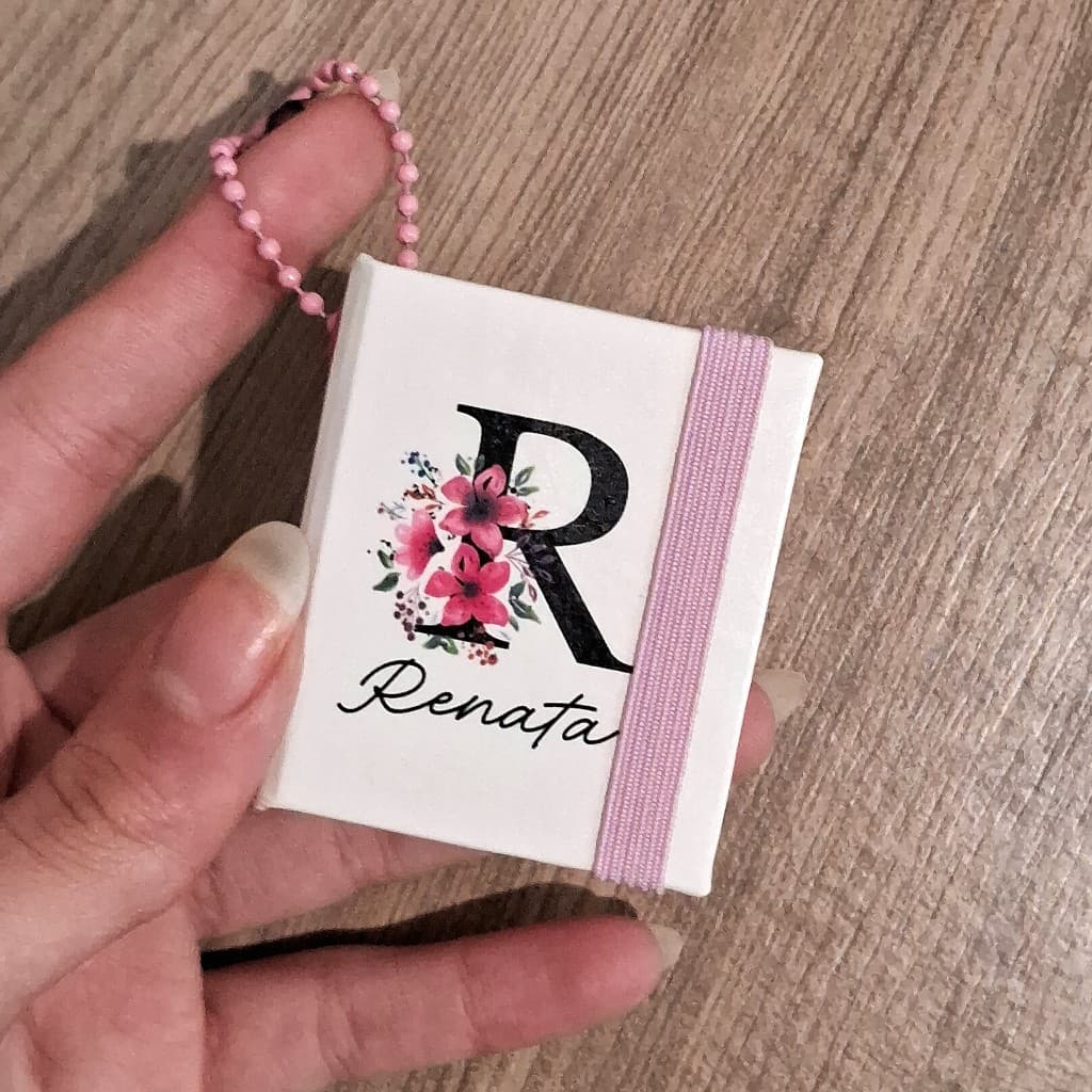 Chaveiro Post-it Mini Livro Personalizado com Nome | lembrancinha, presente, mimo, brinde