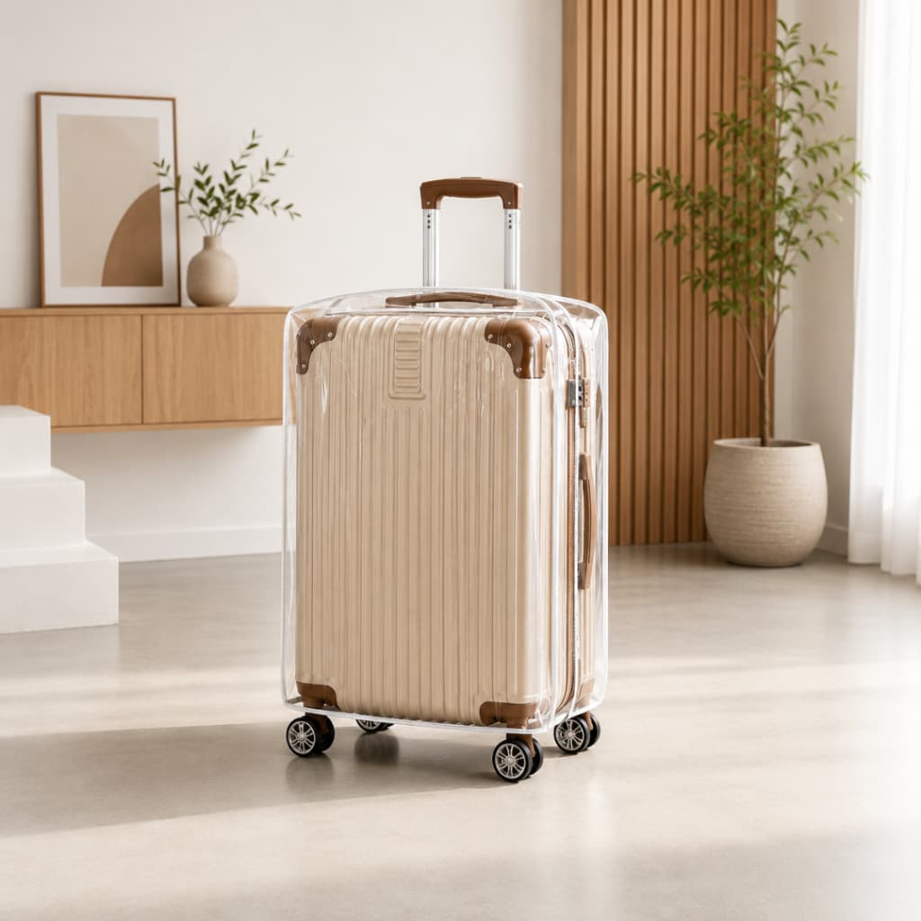Capa Protetora Para Mala e Viagem P Transparente PVC Cristal Grosso