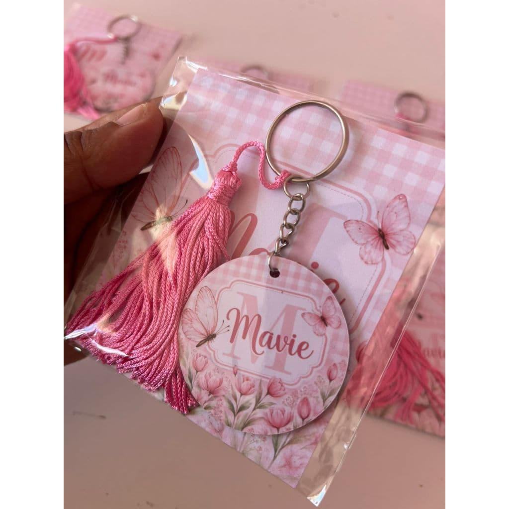 Chaveiro Personalizado Jardim das Borboletas/ Embalagem individual/ Jardim/Lembrancinha Maternidade