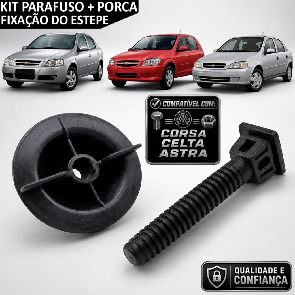 Kit Parafuso + Porca P/ Fixação Estepe Celta Corsa Astra