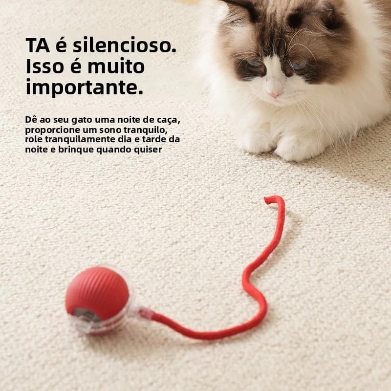 Bola Inteligente Interativa para Gatos Sensor Anti Obstáculo Recarregável Brinquedo para Pets