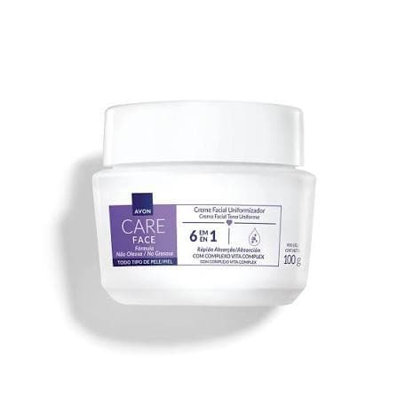 Creme Facial Uniformizador Avon Care 6 em 1 100g Hidratação e Pele Uniforme com vitamina E