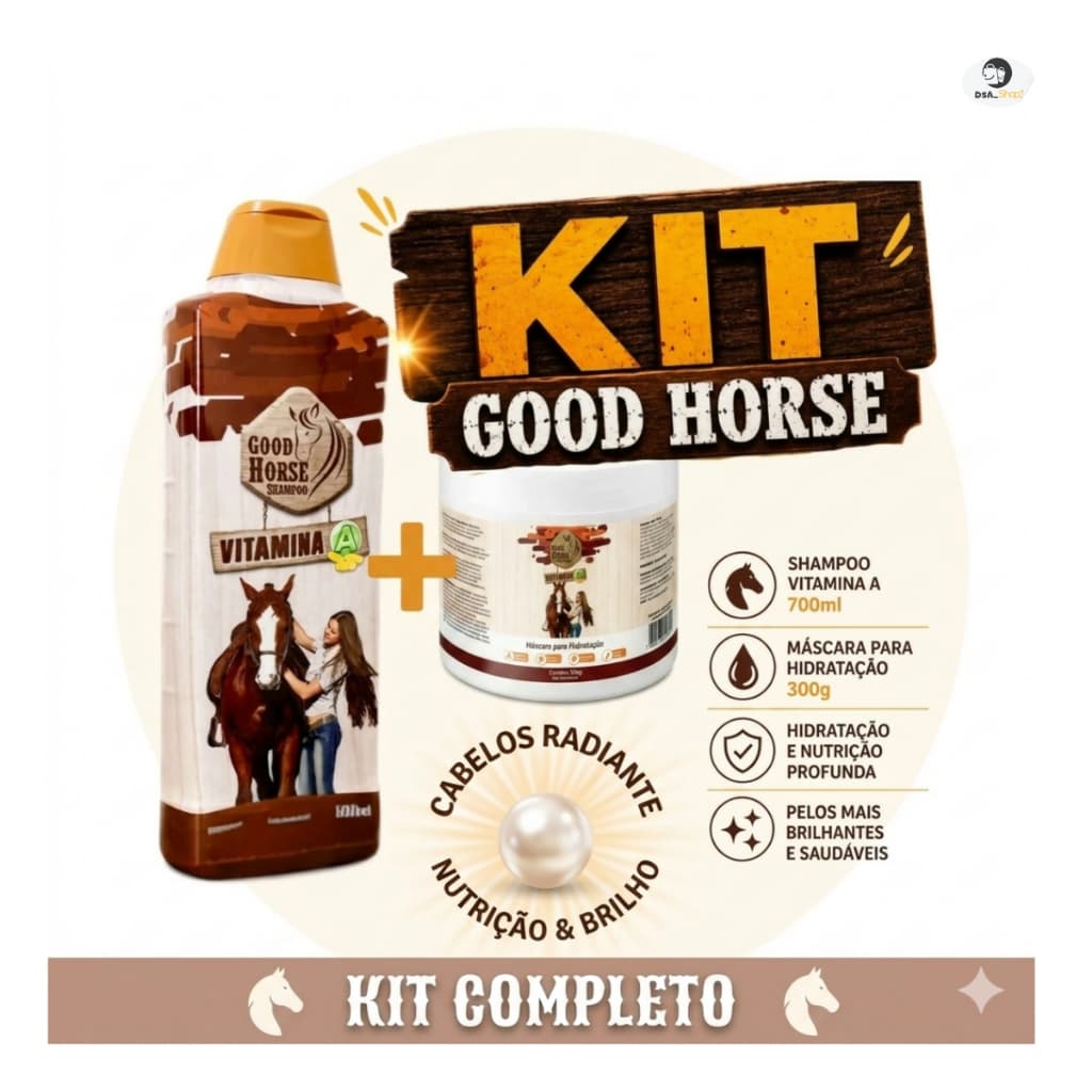 Kit Shampoo E Máscara De Hidratação Good Horse Vitamina A