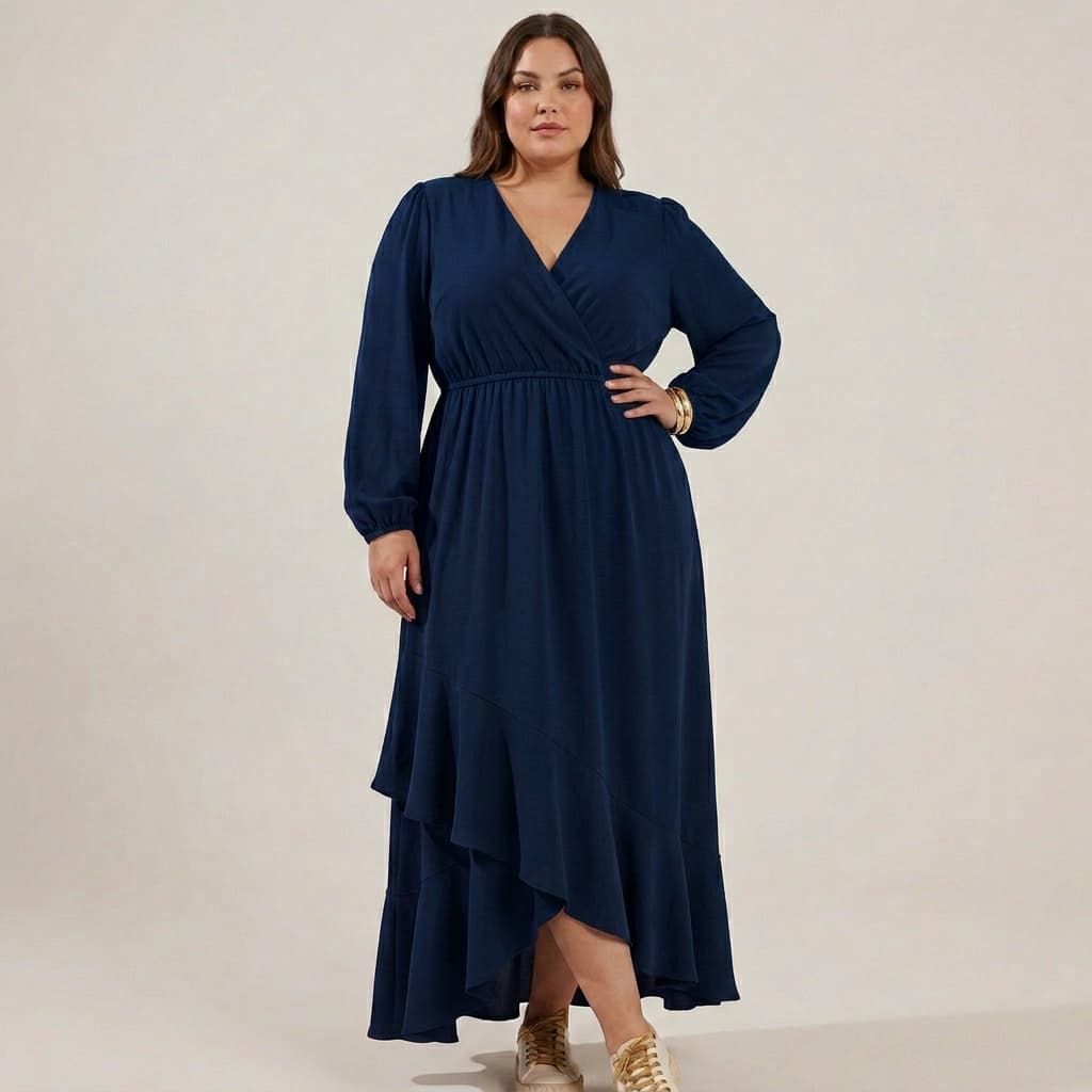 Vestido Feminino Longo Plus Size Verão Elegante Estiloso Luxo Solto Moda
