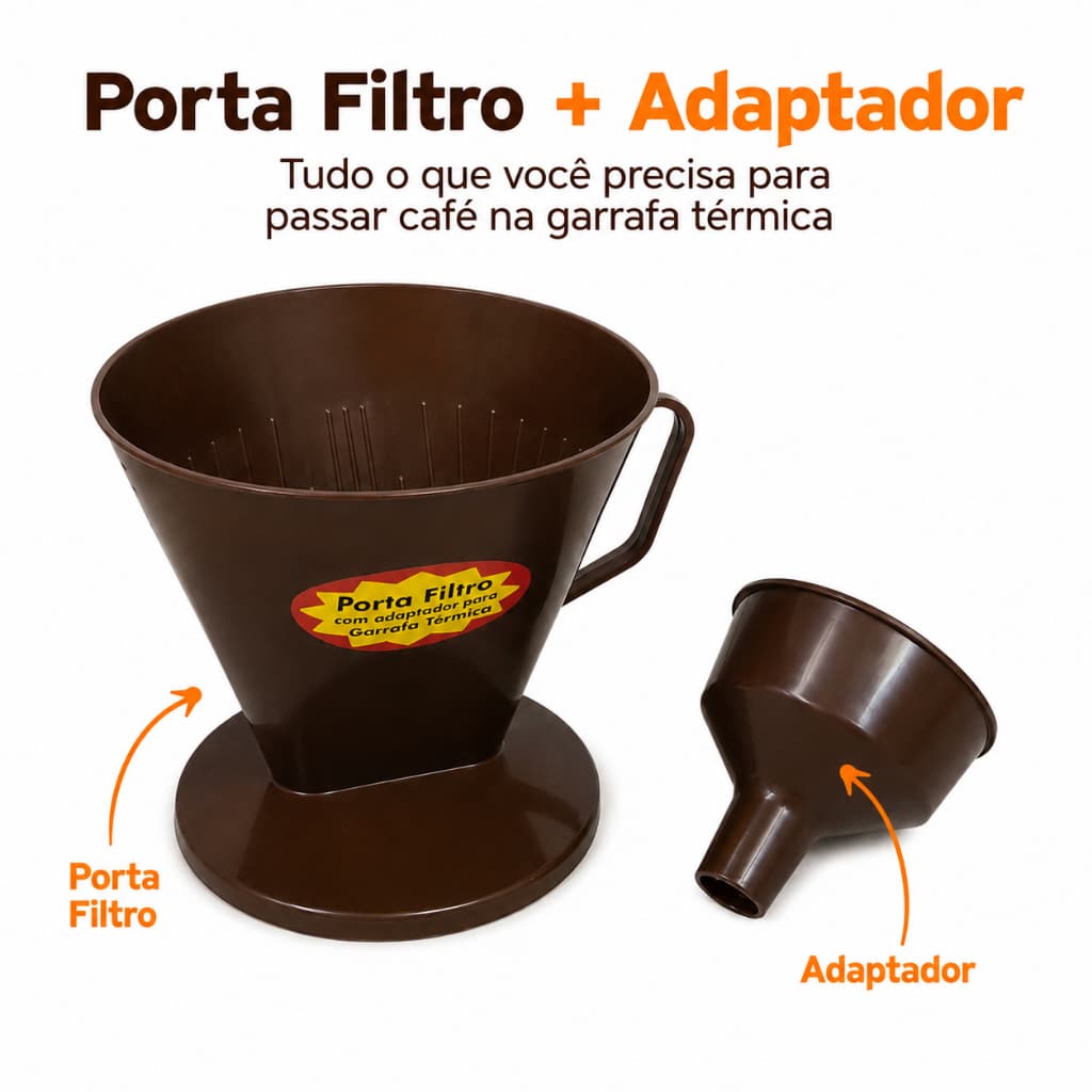 Porta Filtro Papel Café Adaptador Plástico Garrafa Térmica