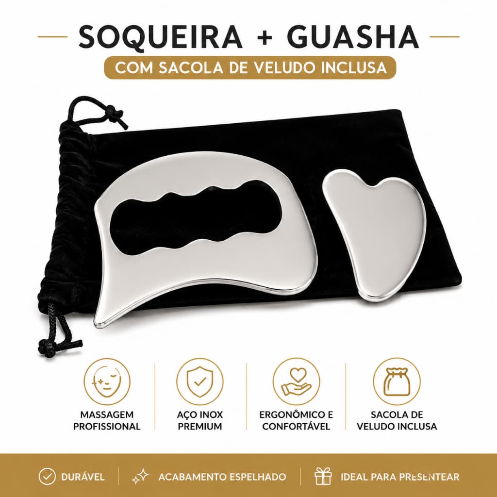 Liberação Miofascial Soqueira Guasha Iastm Soco Aço Inox Instrumento Massagem Linfática Circulação
